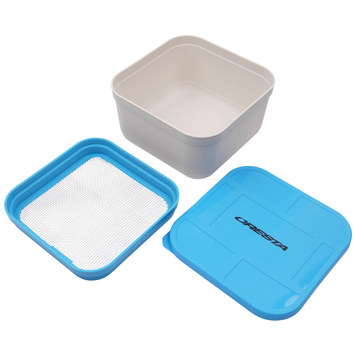 Bait Tubs 1600 ml + Closed lid + Metal Riddle